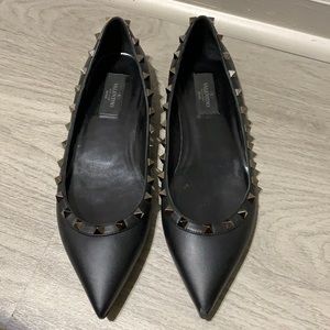 Valentino Garavani Rockstud Pointed Toe Flats